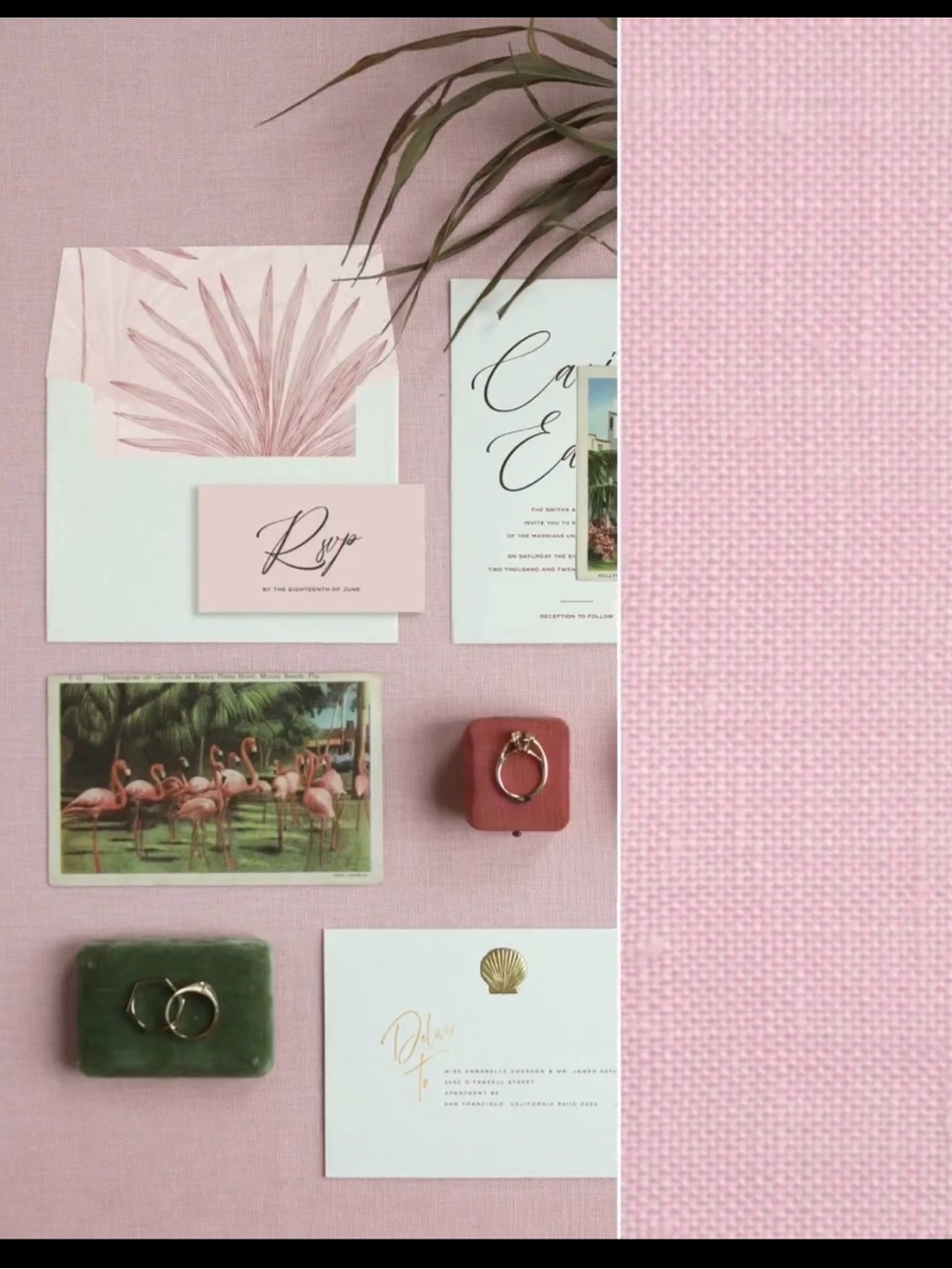 Wedding Photography Flat Lay Mat Double Sided Pink & Beige